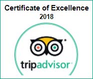 Trip Advisor Certificate of Excellence 2018 badge